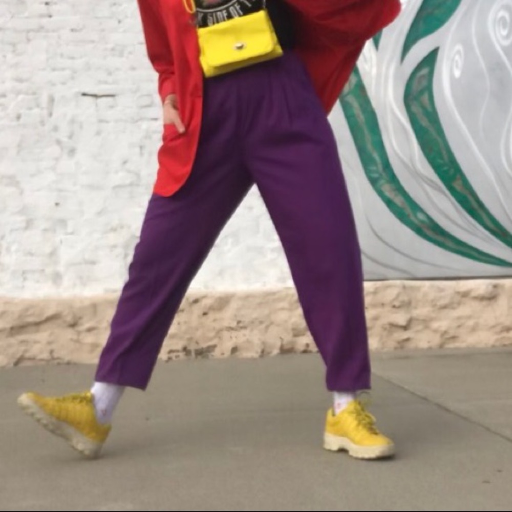 ♥️Vintage Purple Pleat Front Pants